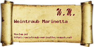 Weintraub Marinetta névjegykártya